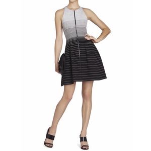 BCBGmaxazria XXS Giuliana Tulip black white dress